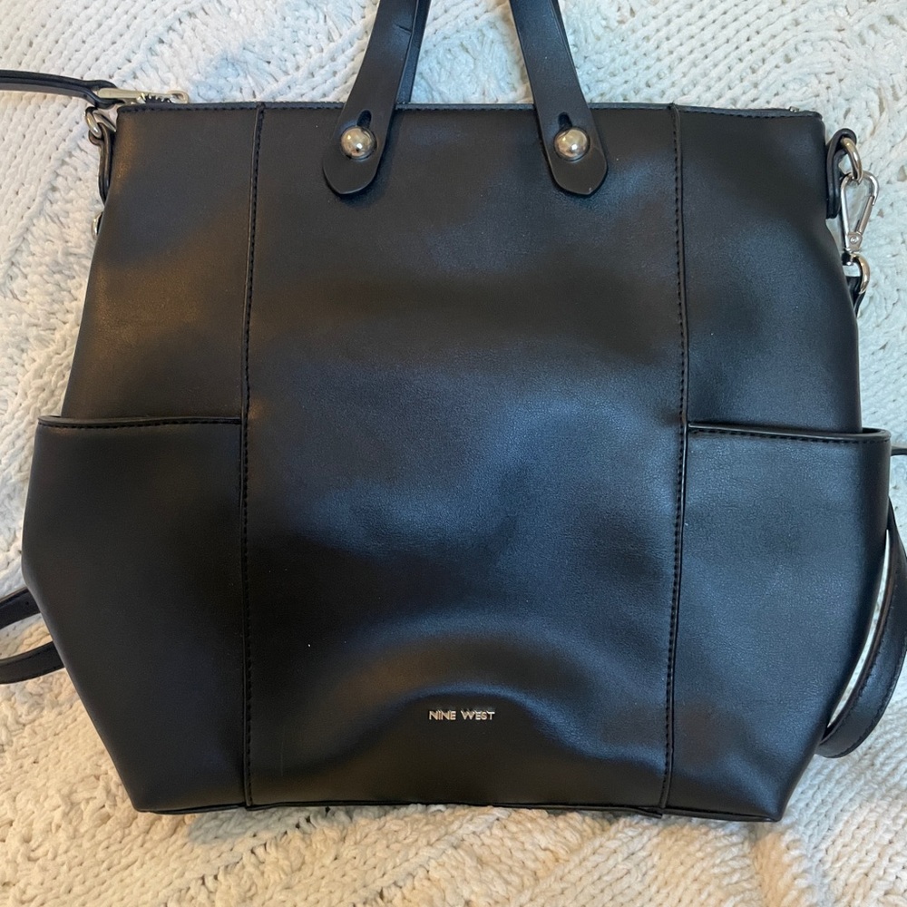 Nine West Elegant Black Tote Bag Backpack